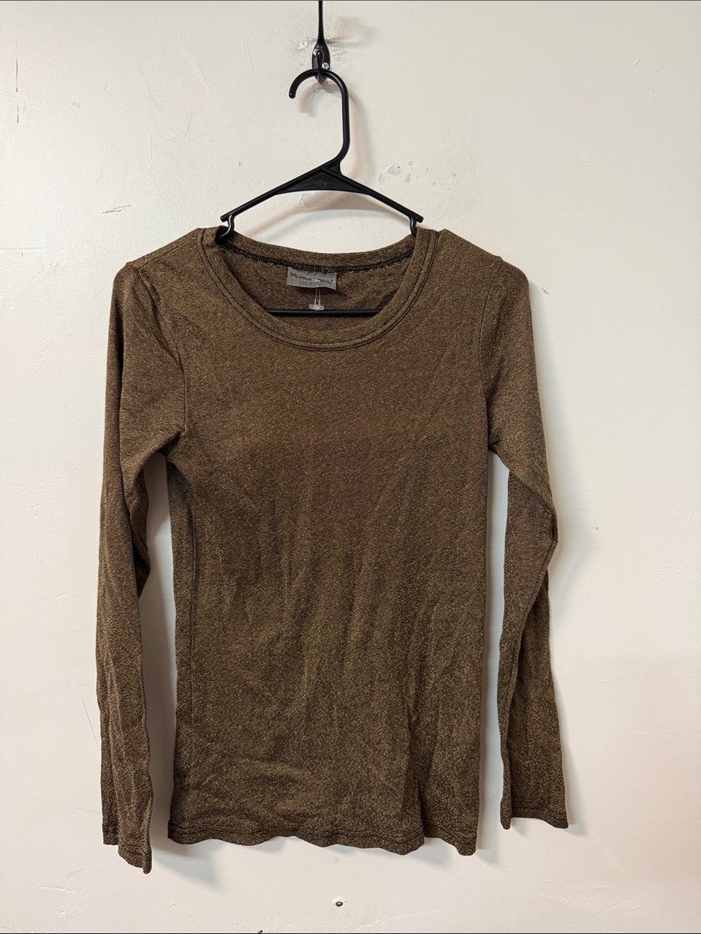 Michael Stars Olive Green Long Sleeve Scoop Neck Top
